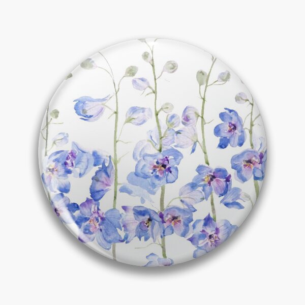 Item preview, acuarela de campo de delfinio de larkspur púrpura pintada a mano  designed and sold by SelenePaintings .