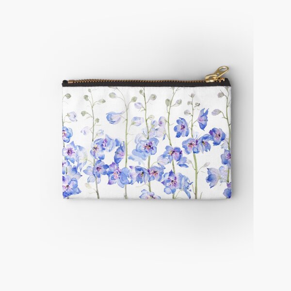 Item preview, hand painted purple larkspur delphinium field watercolor  designed and sold by ColorandColor.