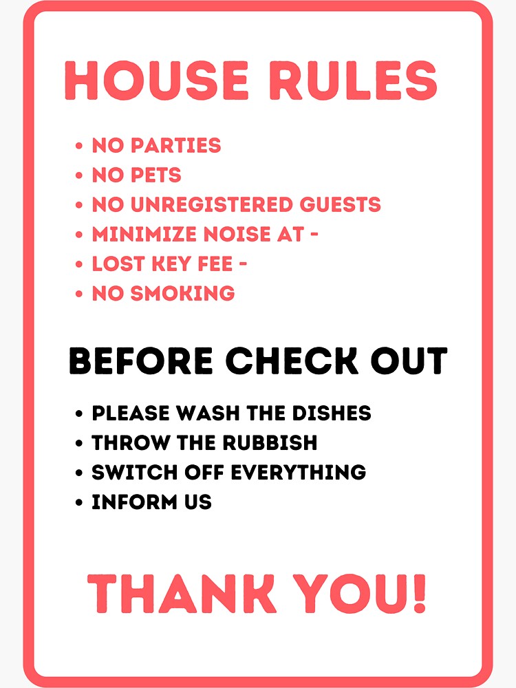 house-rules-for-vacation-rentals-sticker-for-sale-by-ironmark19