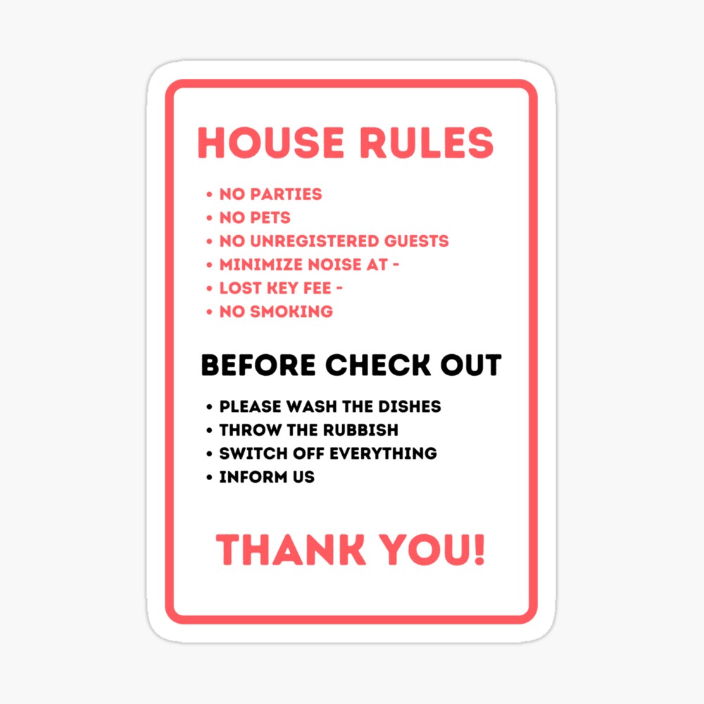 26 House Rules For Guests Funny   St,small,845x845 Pad,1000x1000,f8f8f8 