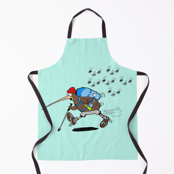 Item preview, Funny kiwi bird hiker cartoon being chased by sandflies designed and sold by Al Benge.