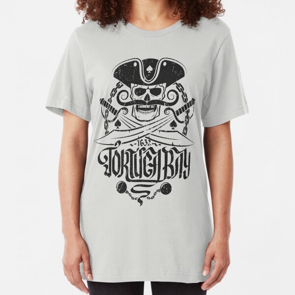 Tortuga pirates skull logo Slim Fit T-Shirt