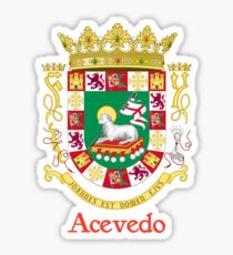 Acevedo Shield of Puerto Rico Sticker