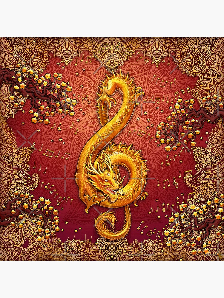 Treble Clef - Music Dragon - Boho Art Board Print for Sale by AbysmInternal