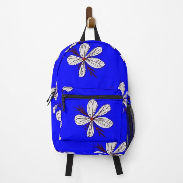 Item preview, White flowers on pure blue designed and sold by fowons.