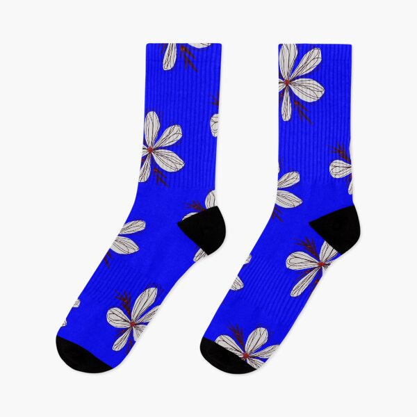 Item preview, White flowers on pure blue designed and sold by fowons.