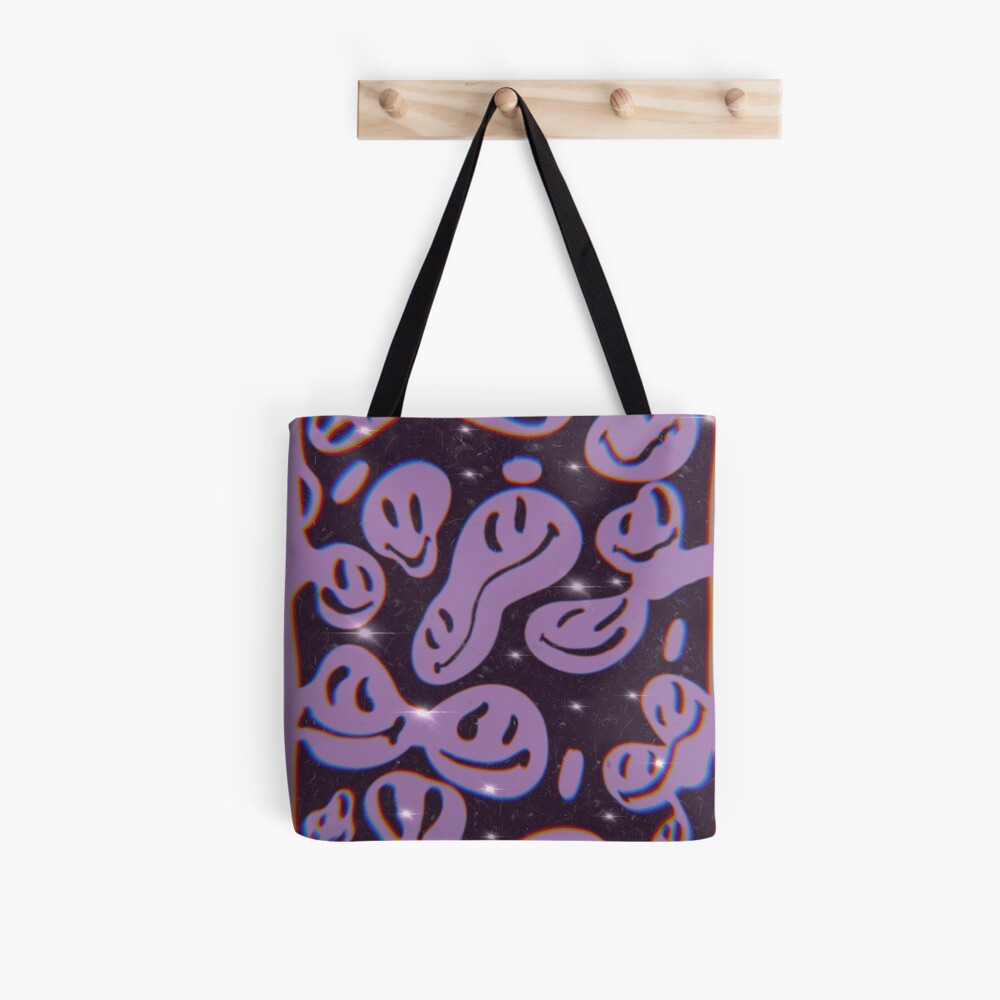 Melting Smiley Face Tote Bag, Keep on Smiling, Retro '90's Y2K Smiley –  Fractalista Designs