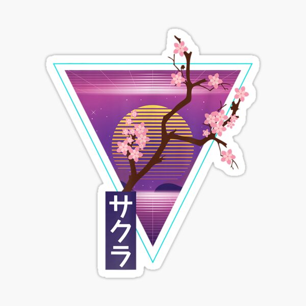 T-Shirt Sakura Vaporwave - Impression Dos Japon Streetwear, Style Urbain, Coupe Classique - Homme/Femme