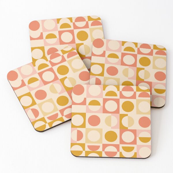 Item preview, Circles and squares - peach melon mustard designed and sold by domdjs4239.
