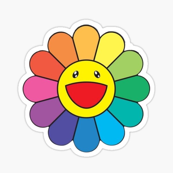 Green Flower Power Vinyl Sticker, Smiley Flower Sticker, Smiley Face S –  Retrophiliac