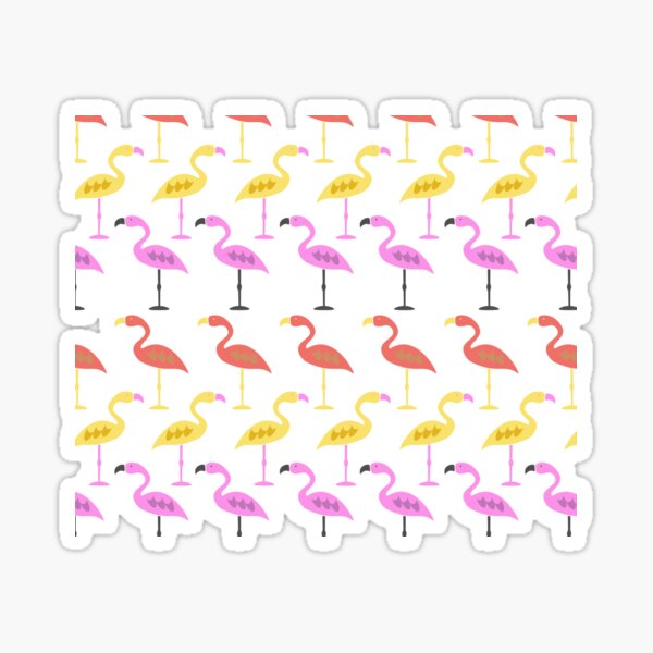 Happy flamingo pattern Sticker
