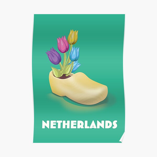 Netherlands Cloggs and Tulips Poster