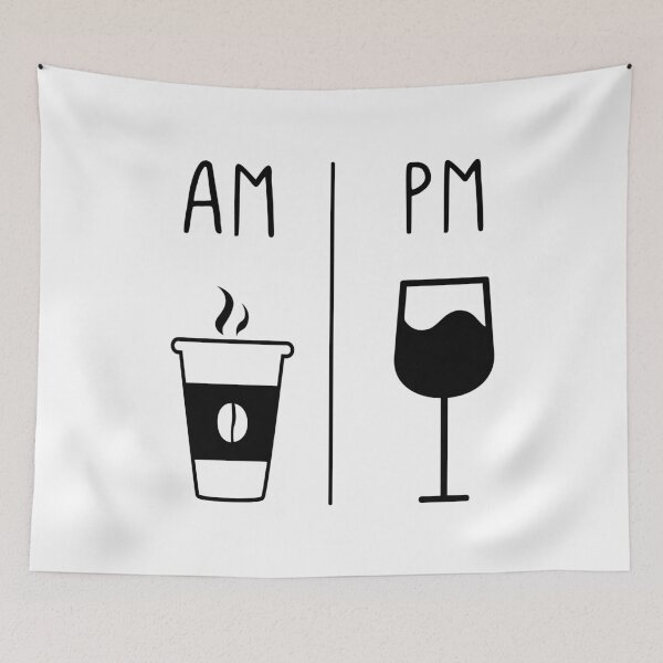 Item preview, AM Coffee PM Red Wine Funny Wine Tasting Joke designed and sold by Scratches Tees.