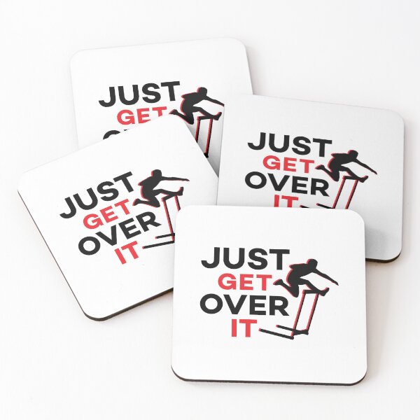 Item preview, Just Get Over It Funny Motivational Hurdling Quote designed and sold by Scratches Tees.