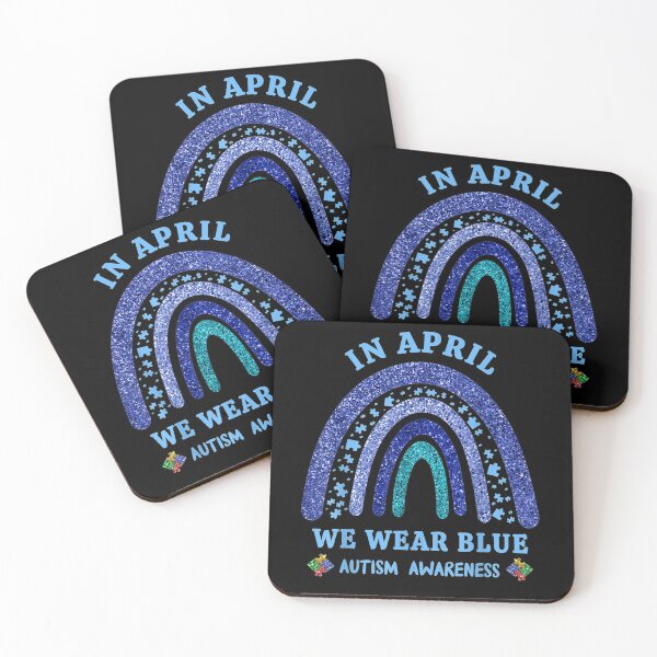 Item preview, In April We Wear Blue Autism Rainbow Autism Awareness Month designed and sold by michaelscoe.