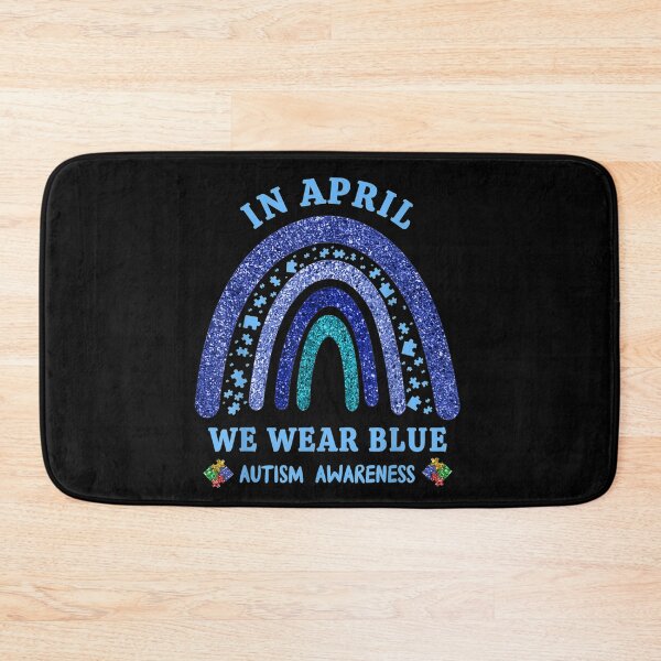 Item preview, In April We Wear Blue Autism Rainbow Autism Awareness Month designed and sold by michaelscoe.