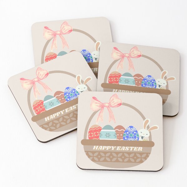 Item preview, HAPPY EASTER BASKET WITH COLORED EGGS AND FUNNY BUNNY designed and sold by RominaMD.