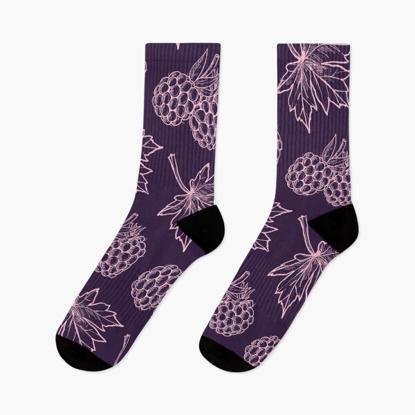 Item preview, Pink blackberries and maple leaves on purple-black designed and sold by fowons.