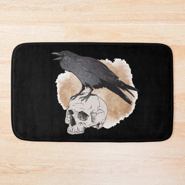 Item preview, Cuervo negro vintage en calavera Cuervo negro con calavera Tatuaje de calavera de cuervo designed and sold by enjoytheshirt.
