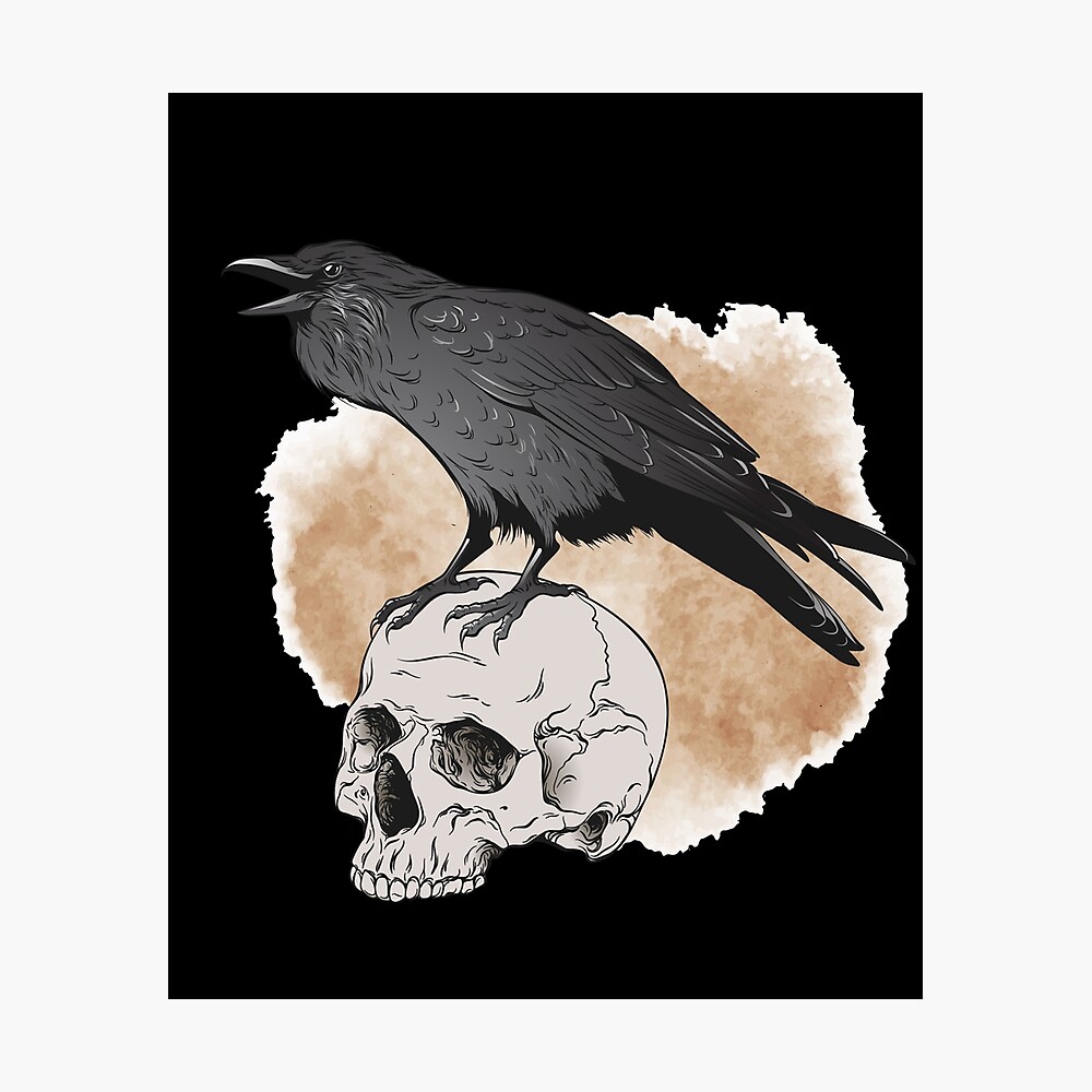 The Meaning of the Tattoo The Raven on the Skull history photos  sketches