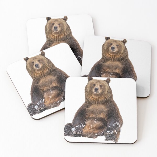 Item preview, Sitting brown bear in the snow designed and sold by Ingo Gerlach.