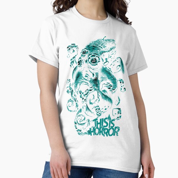 This Is Horror Green on White OctoTerror Classic T-Shirt