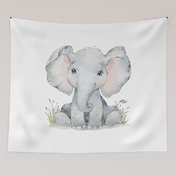 Item preview, Baby Elephant Animal Lover Jungle Decor designed and sold by lonaarts8.