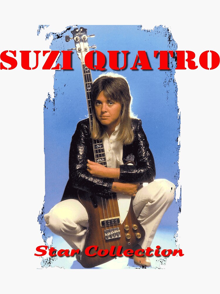 Vintage Colorized Retro Suzi Quatro Distressed Sticker For Sale By