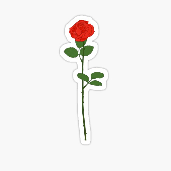 Long stem rose Sticker