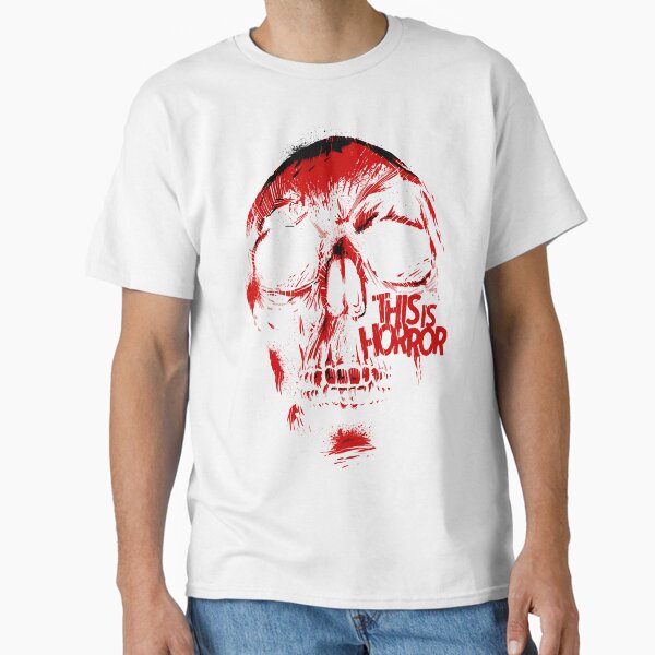 This Is Horror Classic Red on White Skull Classic T-Shirt