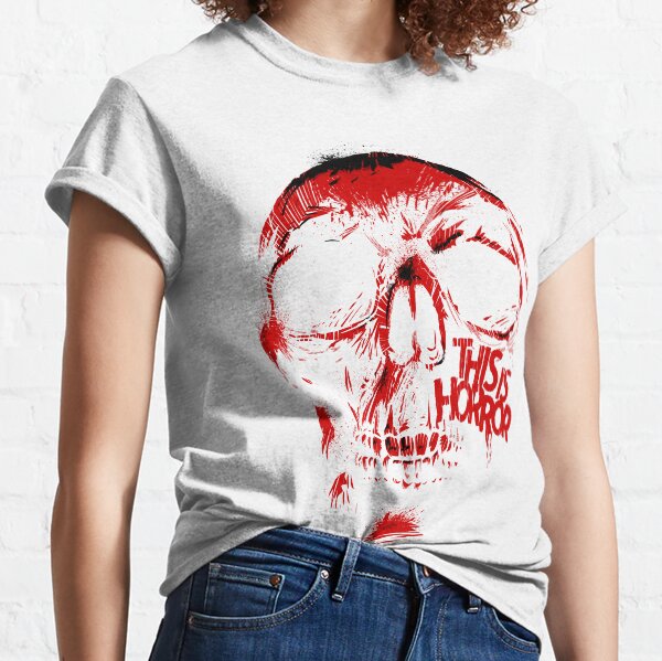 This Is Horror Classic Red on White Skull Classic T-Shirt