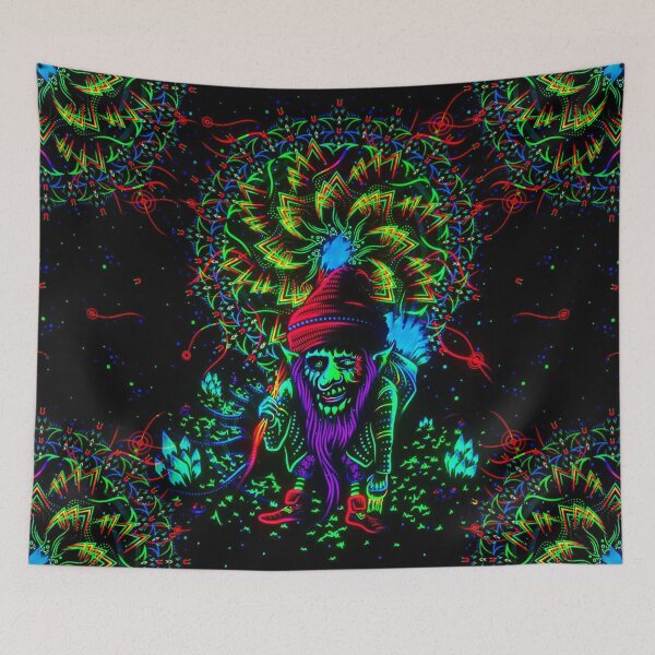Item preview, Trippy blacklight Poster Psychedelic Art Mushroom designed and sold by ImManisLa.