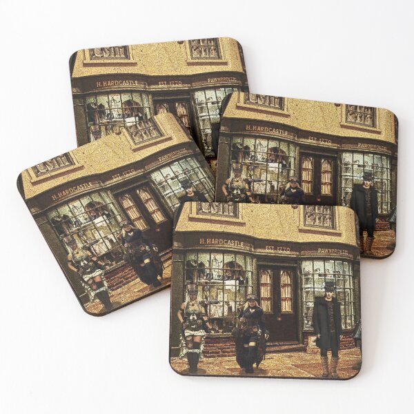 Item preview, Dickensian style shop with steampunk figures. designed and sold by melbeasleyarts.