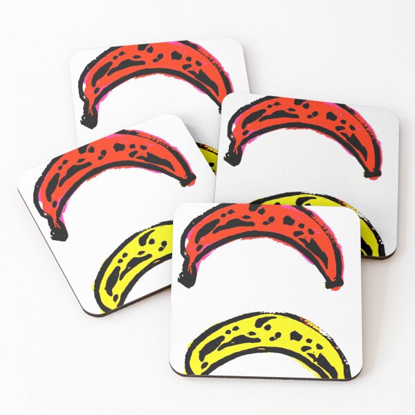 Item preview, Banana Bunch of Four - linocut design and print designed and sold by PixelPalmer.