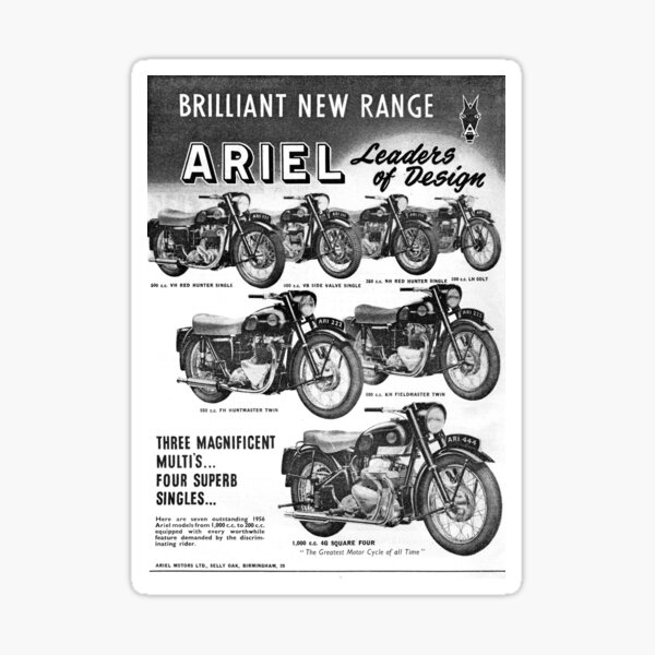 1955 Ariel Motorcycle advert Sticker