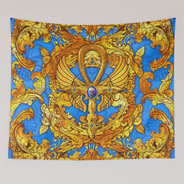 Item preview, Gold Ankh - Cyan designed and sold by Abysm Internal.