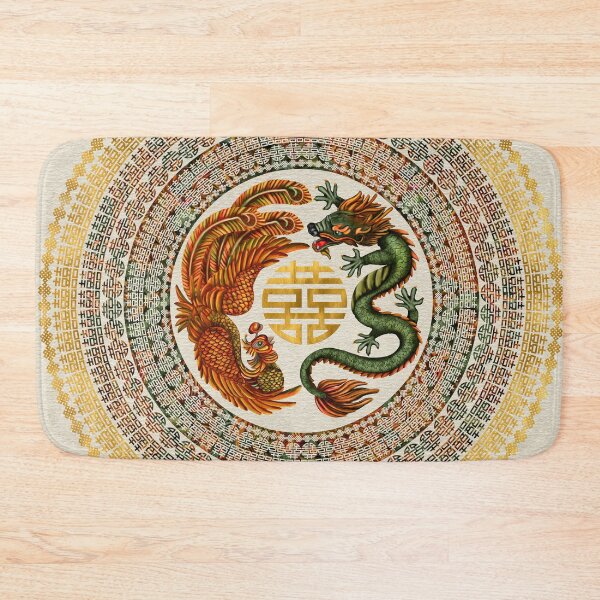Item preview, Double Happiness Symbol with Phoenix and Dragon  designed and sold by k9printart.