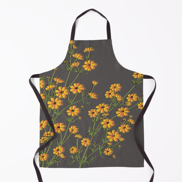 Item preview, yellow flowers, Seamless hand drawn pattern with yellow flowers on black background. designed and sold by mashmosh.