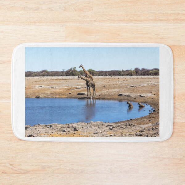 Item preview, Giraffes and Hyenas at the Water Hole - Etosha, Namibia designed and sold by holgermader.