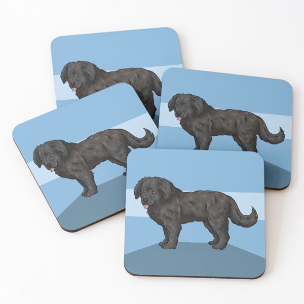 Item preview, Black Newfoundland | Cute Dog Art | Blue Background designed and sold by shirinsart.