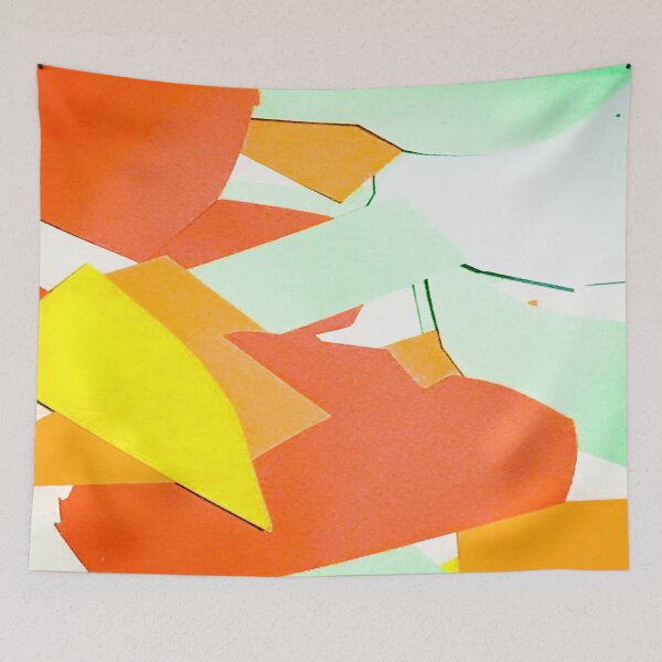 Item preview, Cut out colourful shapes red green melbourne art designed and sold by TramsmashGuy.
