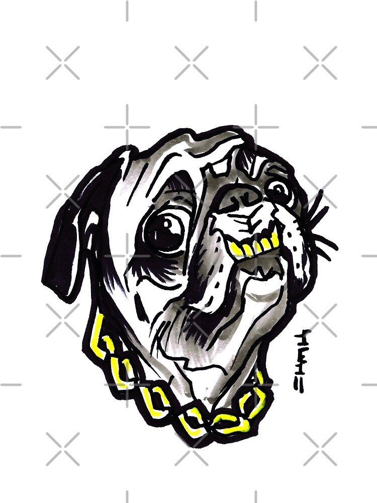 Grrrrillz - The Pug with Grills and Bling by sketchNkustom