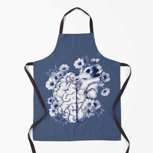 Item preview, Right balance between head and brain or heart, blue flowers anemoneus, watercolor style designed and sold by Collagedream.