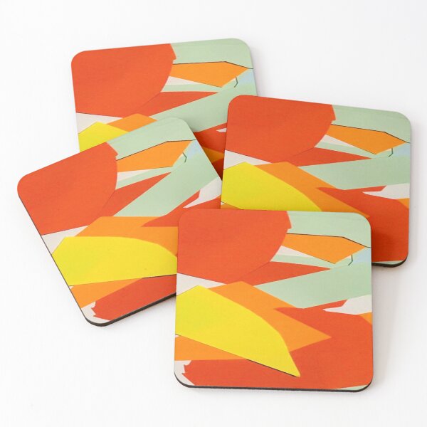 Item preview, Red orange random colour shapes pattern melbourne art designed and sold by TramsmashGuy.