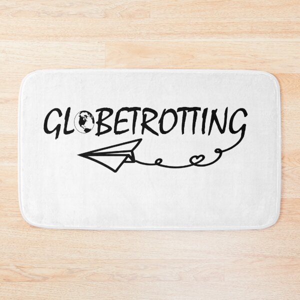 Item preview, Globetrotting Globetrotter black and white word globe design edition:  intricate black and white paper aeroplane heart sign intertwined with black and white minimalistic quote vintage typography designed and sold by Deegital18.