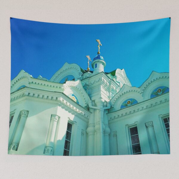 Item preview, Orthodox temple against the background of the blue cloudless sky, architectural decision  designed and sold by helenkaiy.