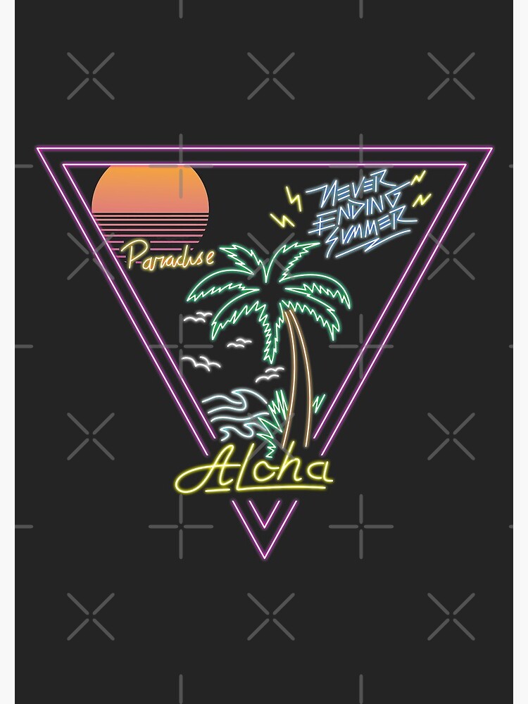 Retro Neon Aloha, Never Ending Summer, Paradise Sign by ShutterStudios
