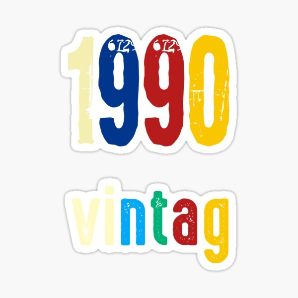 vintag 1990 brithday Sticker