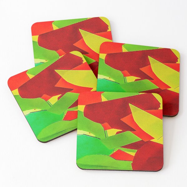 Item preview, Green Red random colour shapes pattern melbourne art designed and sold by TramsmashGuy.