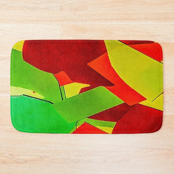 Item preview, Green Red random colour shapes pattern melbourne art designed and sold by TramsmashGuy.